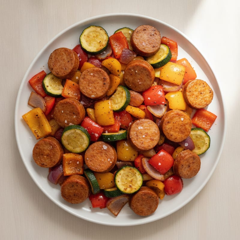 Sheet Pan Turkey Kielbasa with Peppers