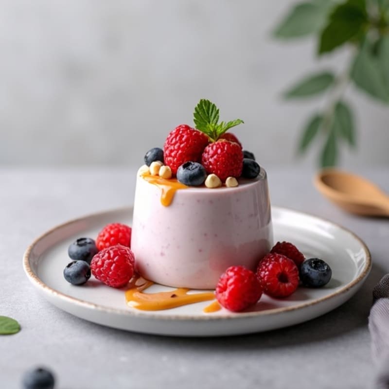 Silky Greek Yogurt Protein Mousse with Mixed Berries