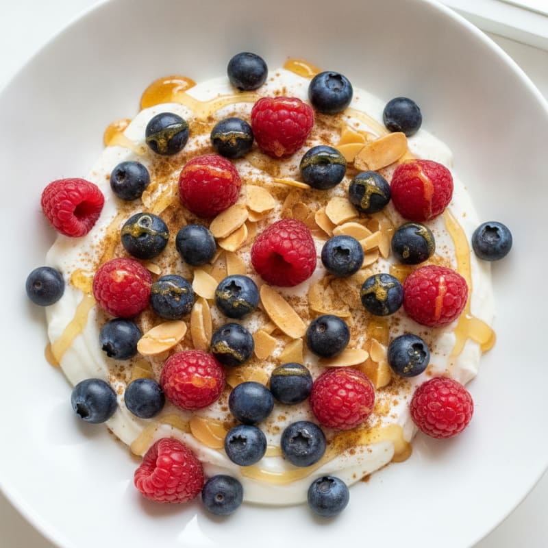 High-Protein Berry and Almond Skyr Bowl