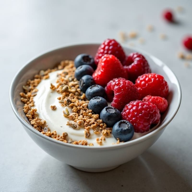 Greek Yogurt Protein Bowl with Hemp Seeds and Berries