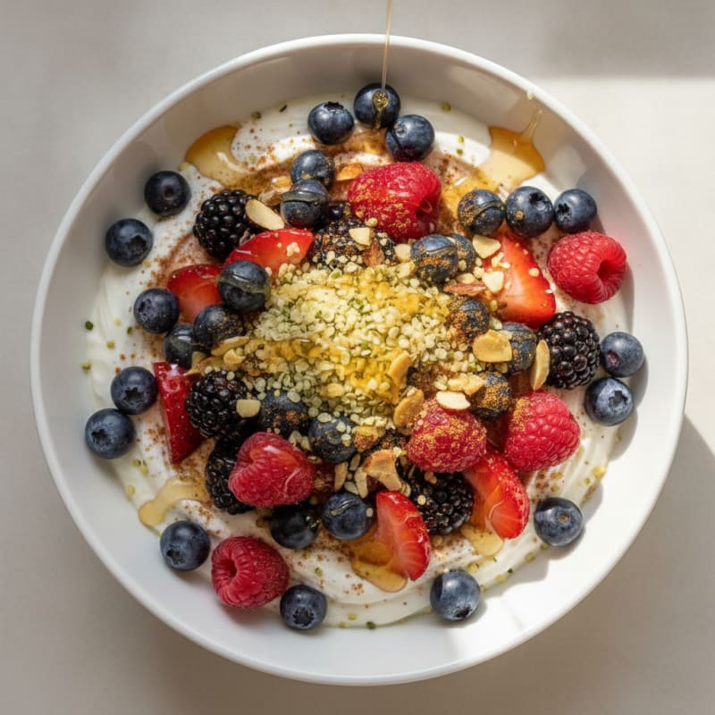 High-Protein Greek Yogurt Berry Bowl