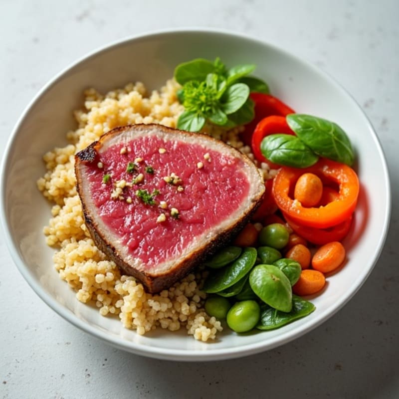 Fresh Ahi Tuna Bowl with Sesame-Ginger Vegetables