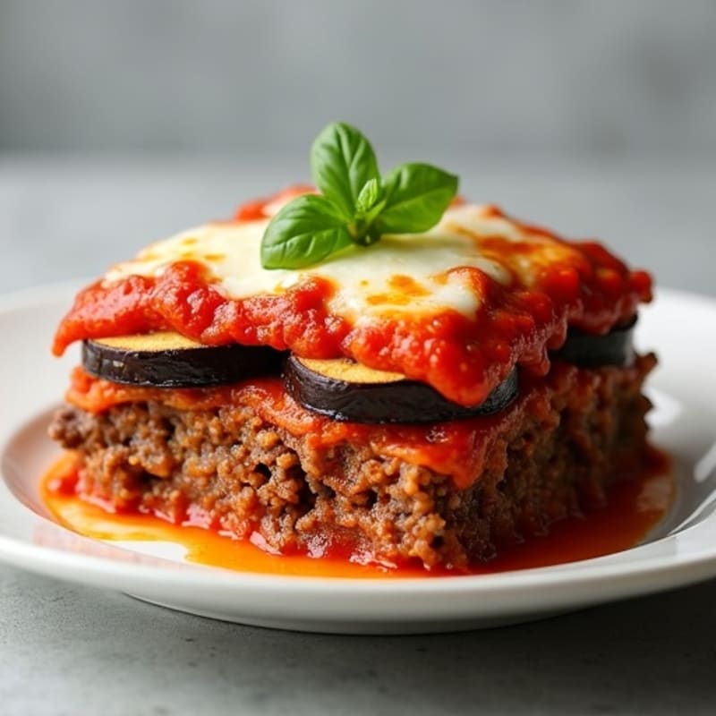 Roasted Eggplant and Beef Layered Casserole