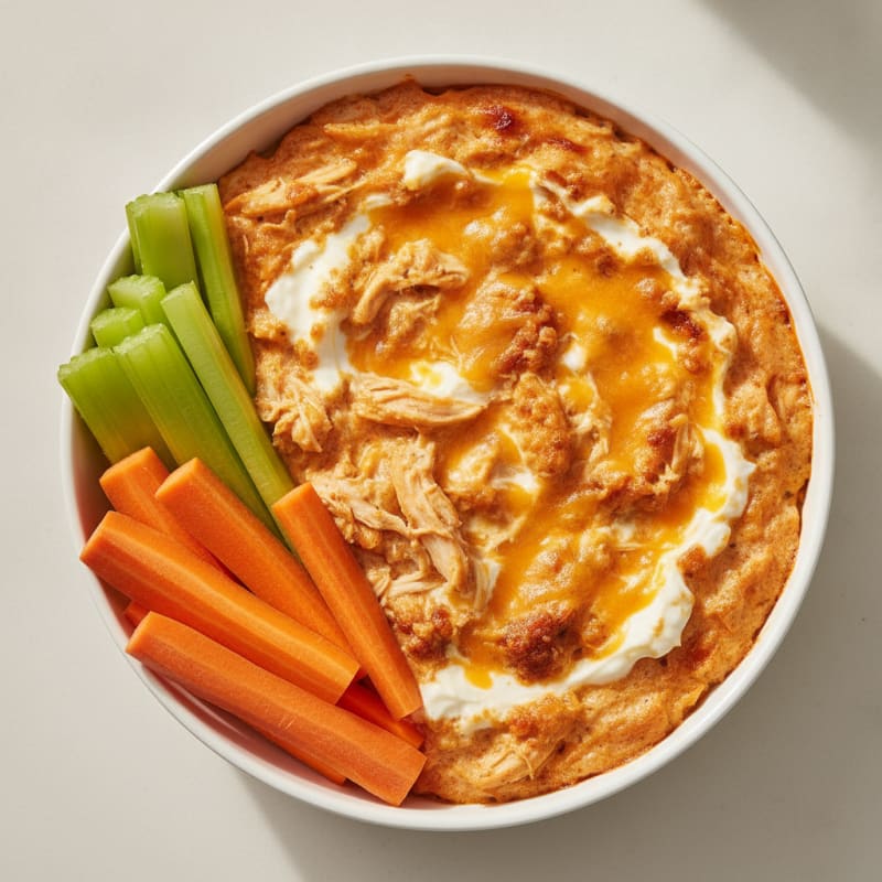 Clean Buffalo Chicken Dip with Fresh Veggies