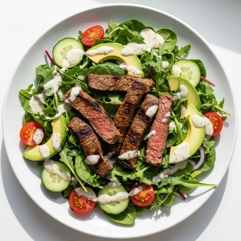 Charred Steak Salad with Creamy Skyr Dressing