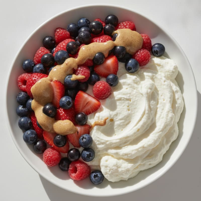 Silky Greek Yogurt Protein Mousse with Mixed Berries