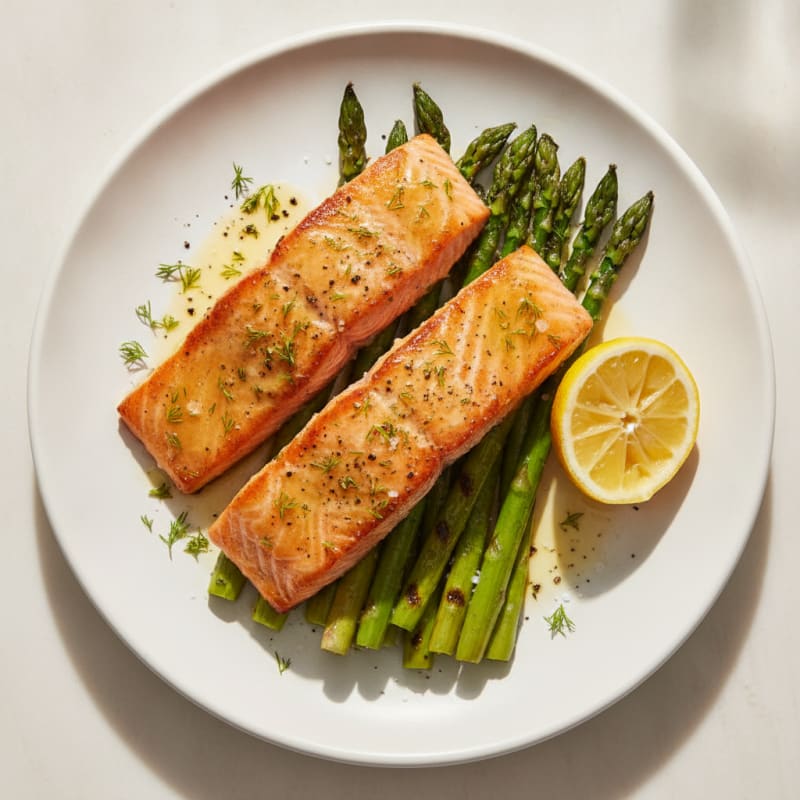 Lemon Herb Grilled Salmon with Asparagus