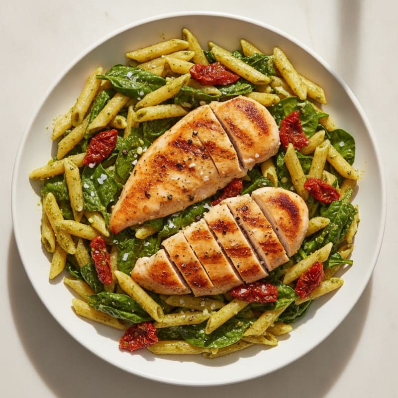 Pesto Chicken with Sundried Tomato Pasta