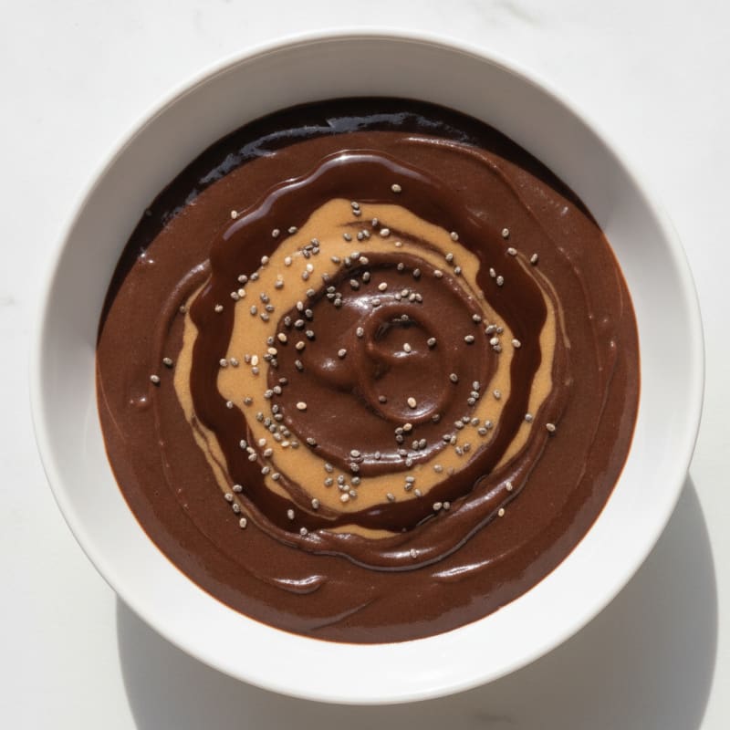 Silky Chocolate Protein Pudding with Almond Butter
