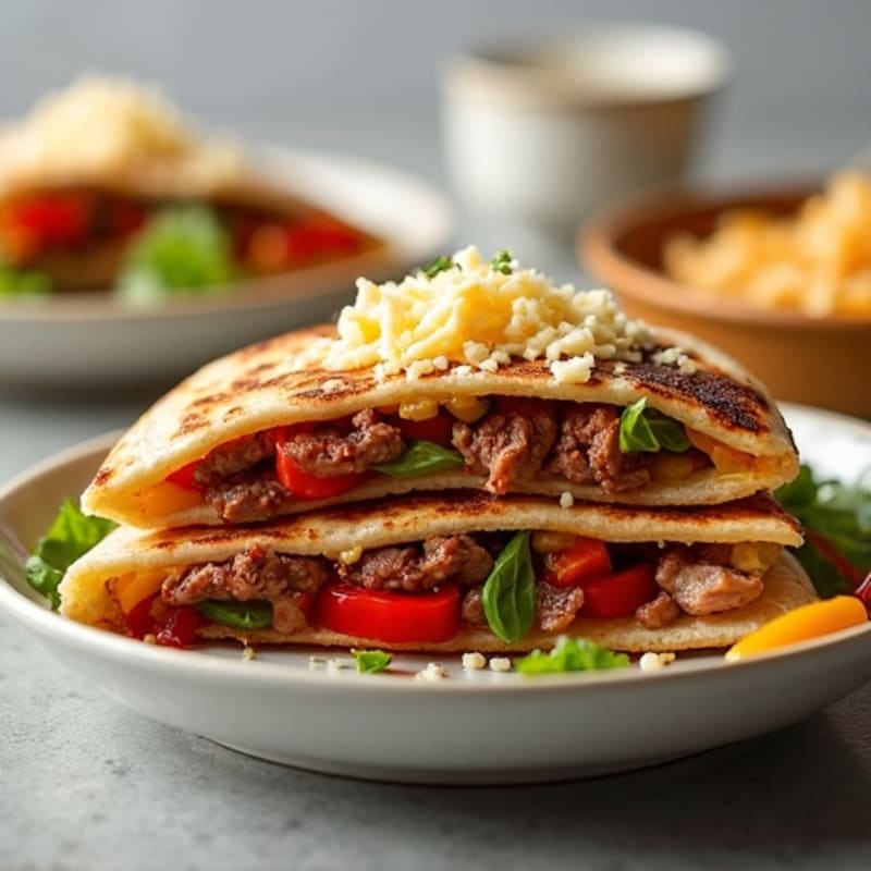 Grilled Steak and Bell Pepper Quesadillas