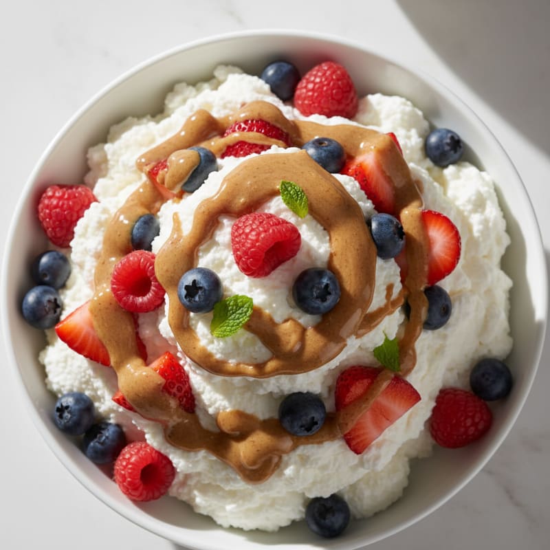Greek Yogurt Protein Mousse with Mixed Berries