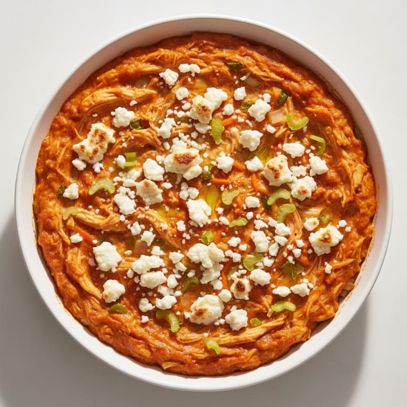 Creamy Buffalo Chicken Dip with Crumbled Feta