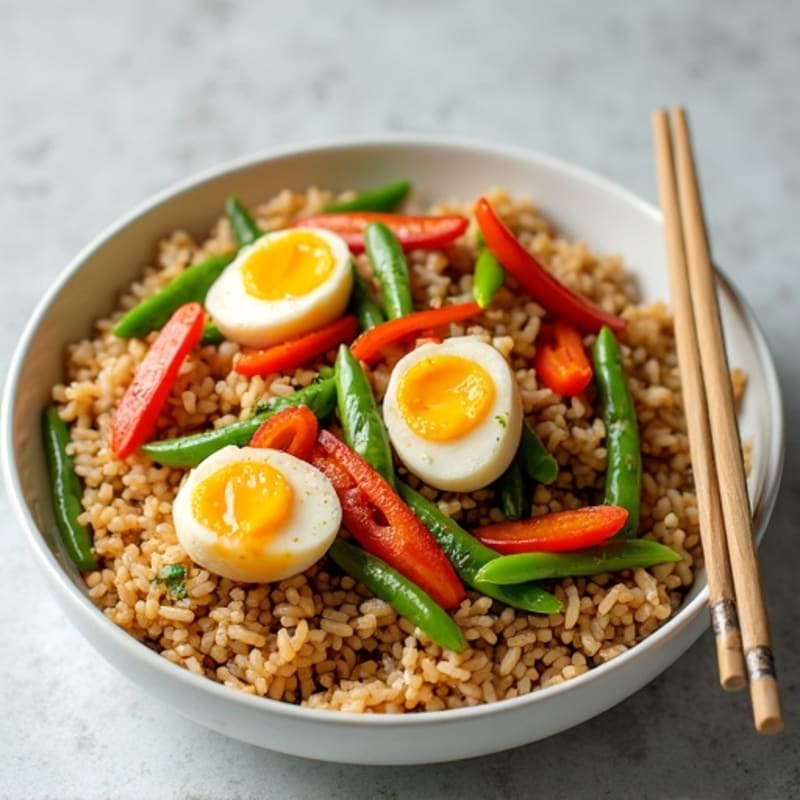 Egg White Veggie Stir-Fry with Brown Rice