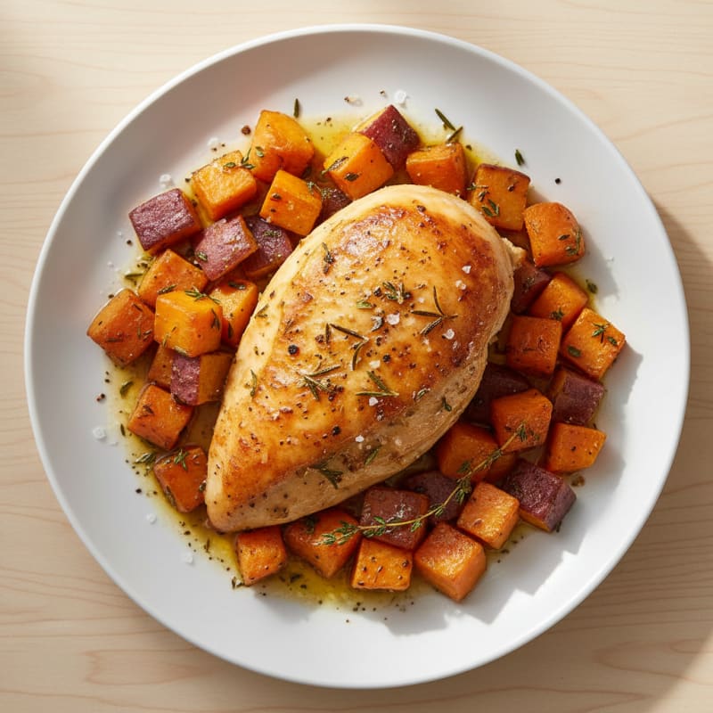 Garlic-Herb Roasted Chicken with Root Vegetables