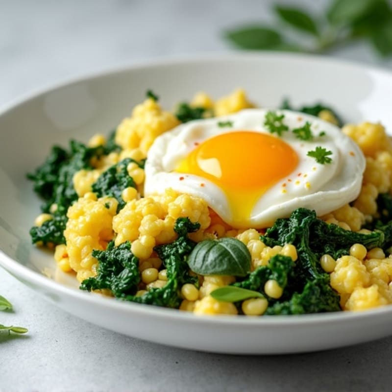 Egg White Spinach Scramble with Cottage Cheese