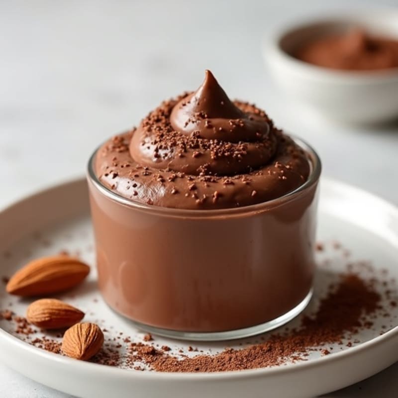 Silky Chocolate Protein Pudding with Almond Butter
