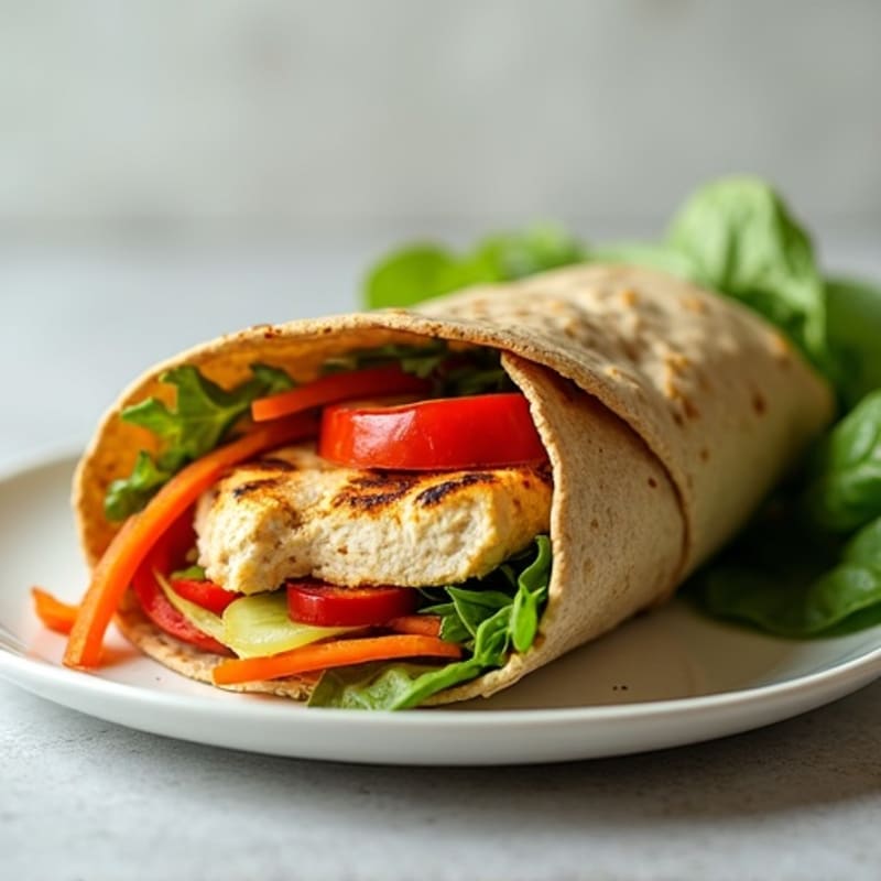 Fresh Crunchy Veggie Hummus Wrap