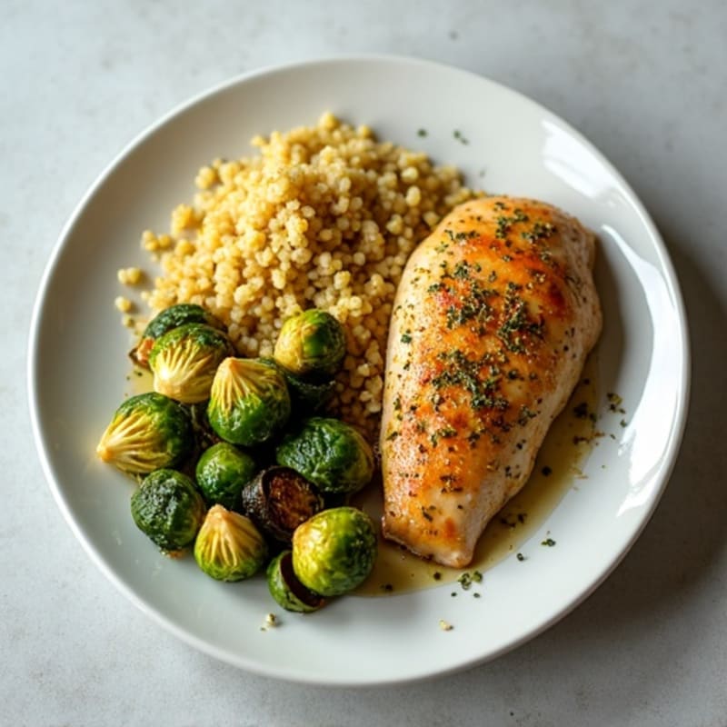 Herb-Roasted Chicken with Crispy Brussels Sprouts