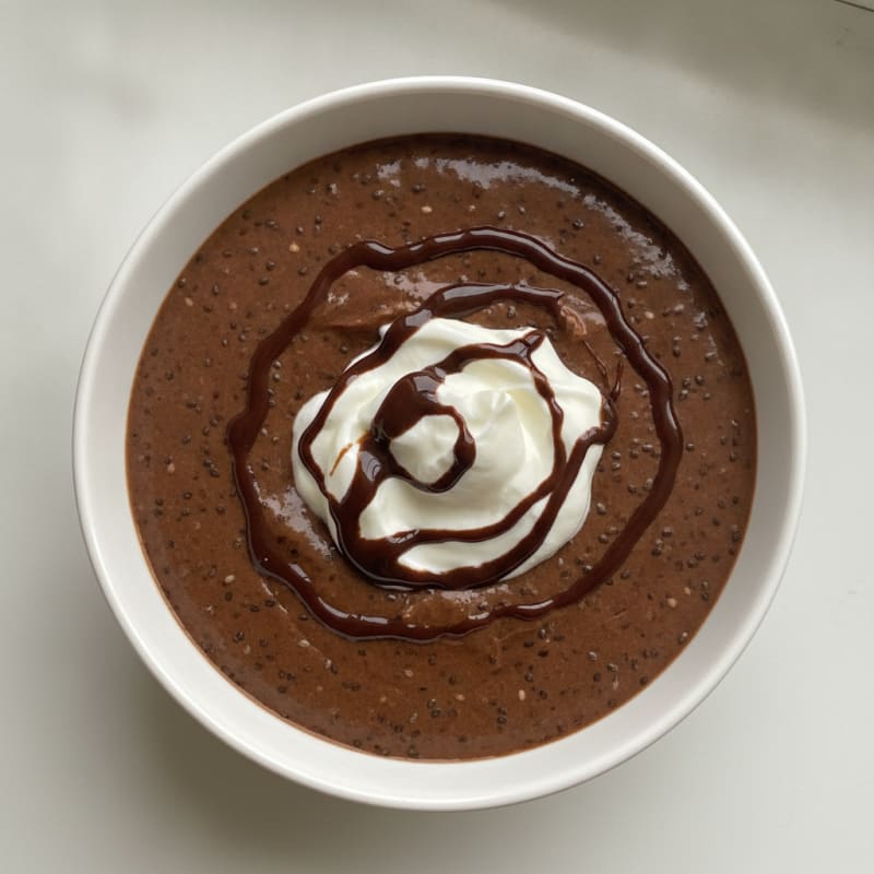 Silky Chocolate Protein Pudding with Chia Seeds