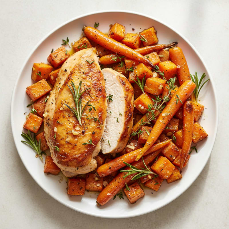 Garlic Herb Roasted Chicken with Root Vegetables