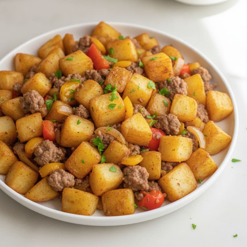 Air-Fried Potato and Beef Hash Skillet