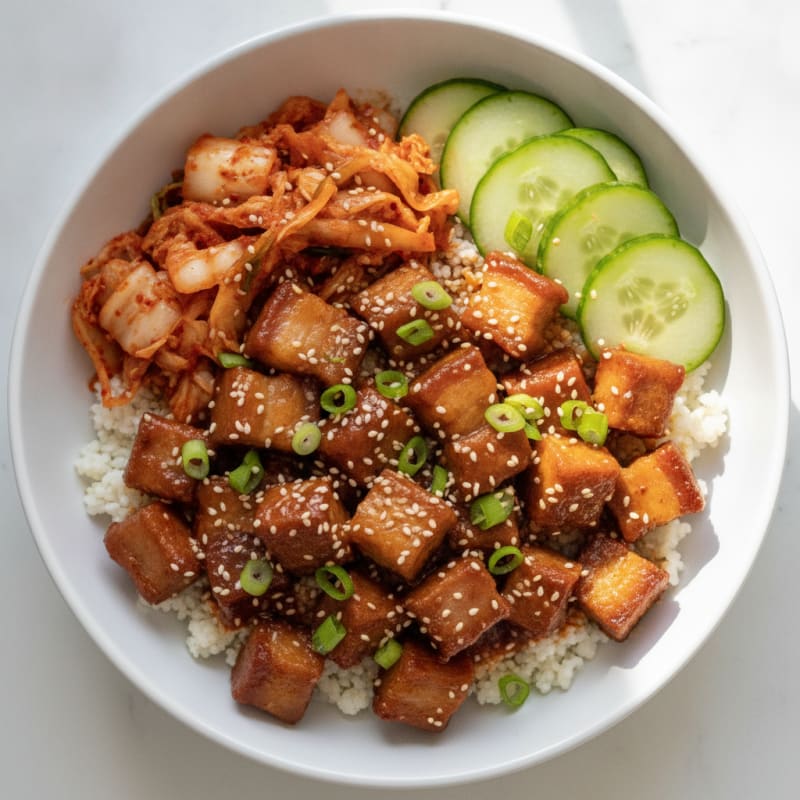 Spicy Gochujang Pork Belly Bowl