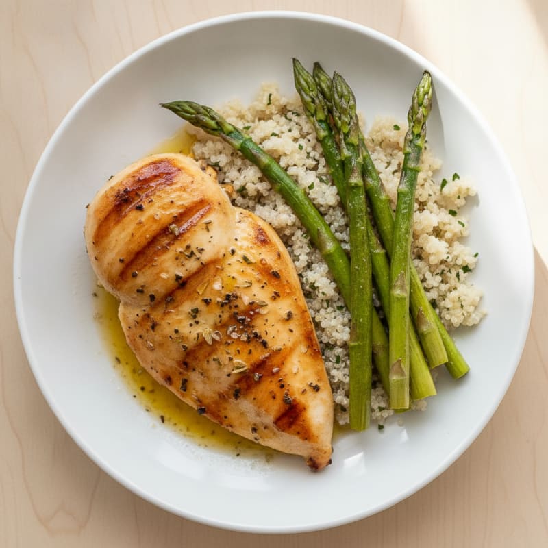 Grilled Lemon-Herb Chicken with Asparagus