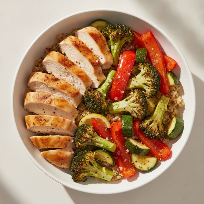 Chicken and Roasted Vegetable Bowl