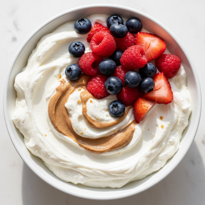 Greek Yogurt Protein Mousse with Mixed Berries