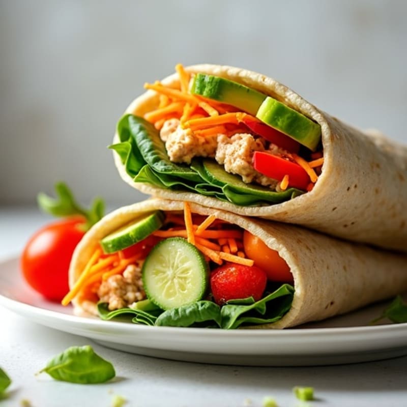 Spicy Tuna and Crunchy Veggie Wraps