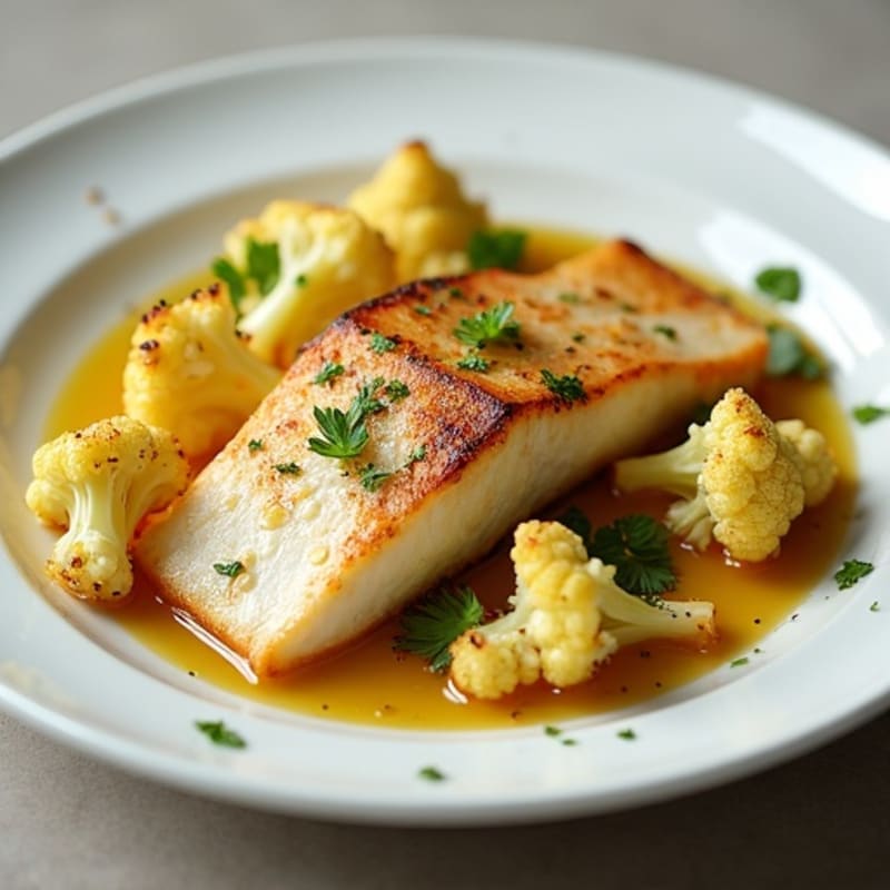Seared Cod with Roasted Cauliflower and Lemon