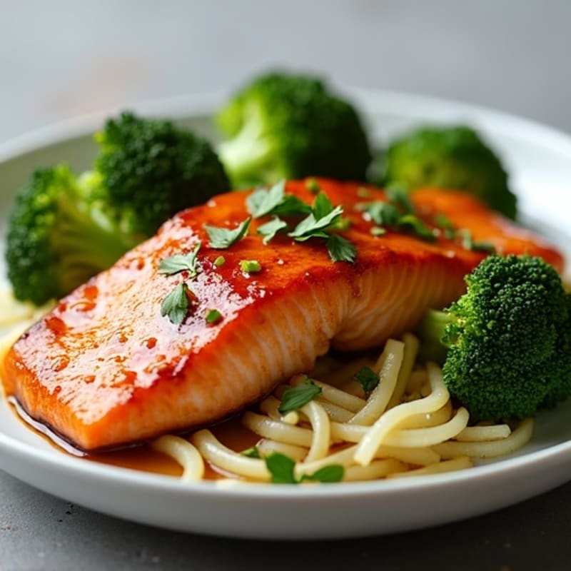 Teriyaki Glazed Salmon with Roasted Broccoli