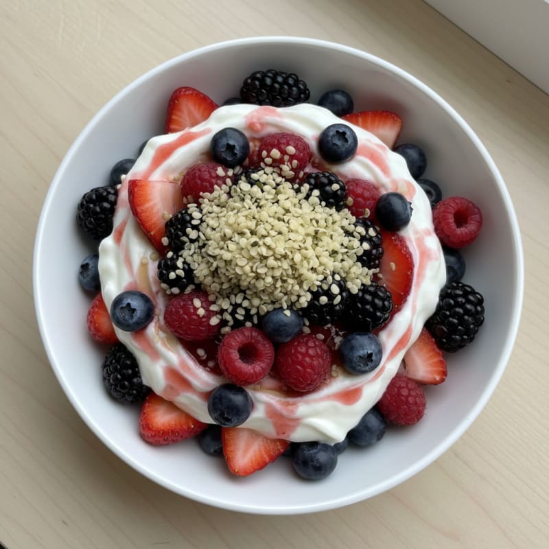 Greek Yogurt Protein Parfait with Mixed Berries
