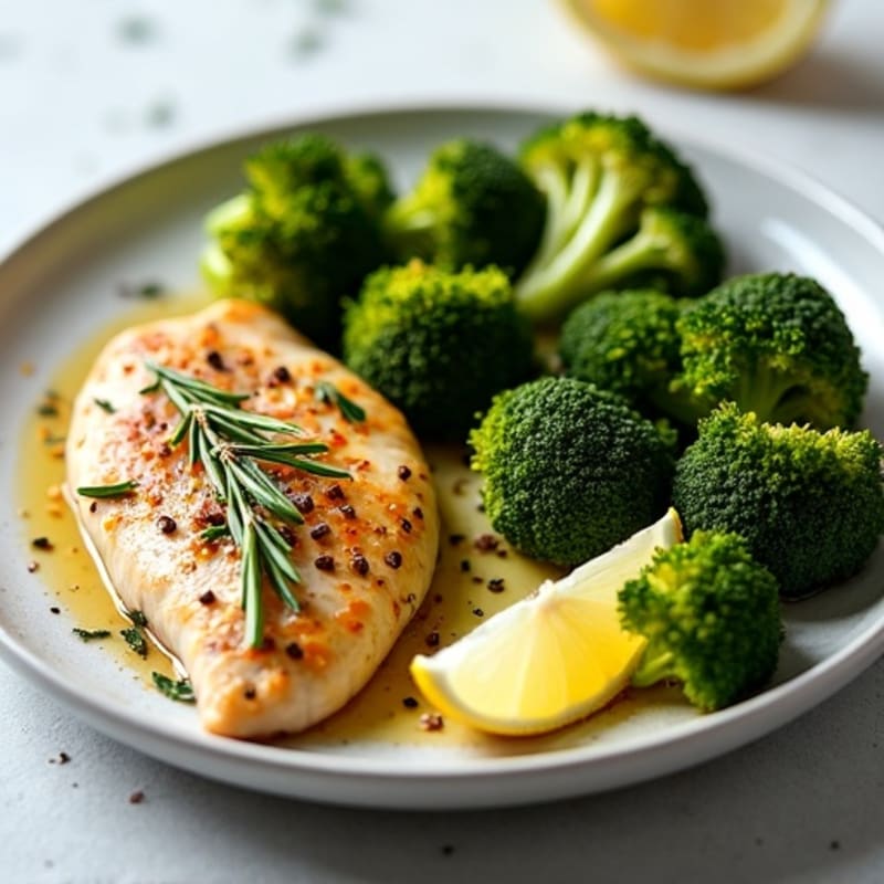 Herb-Roasted Chicken Breast with Crispy Roasted Broccoli
