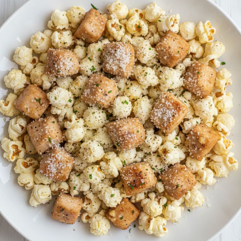 Quick Garlic Parmesan Popcorn Chicken Bowl