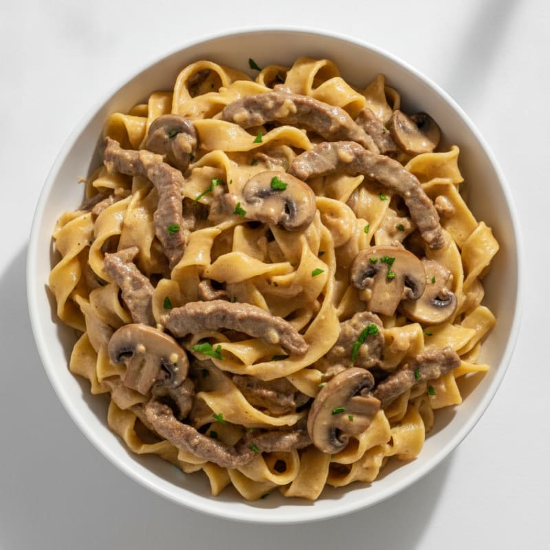 Classic Beef Stroganoff with Egg Noodles