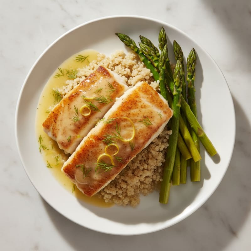 Pan-Seared Cod with Lemon-Dill Sauce