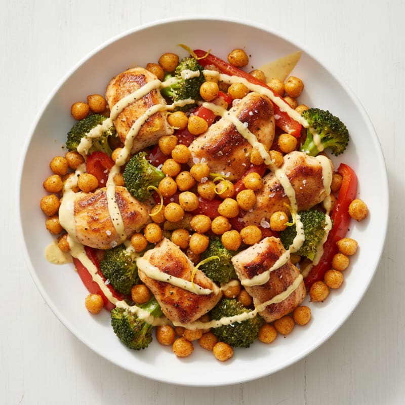 Zesty Roasted Chickpea & Veggie Bowl
