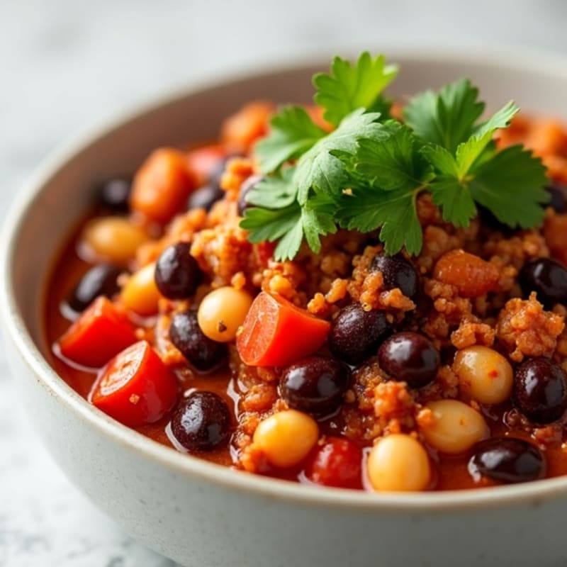 Hearty Three-Bean Chili with Fresh Cilantro