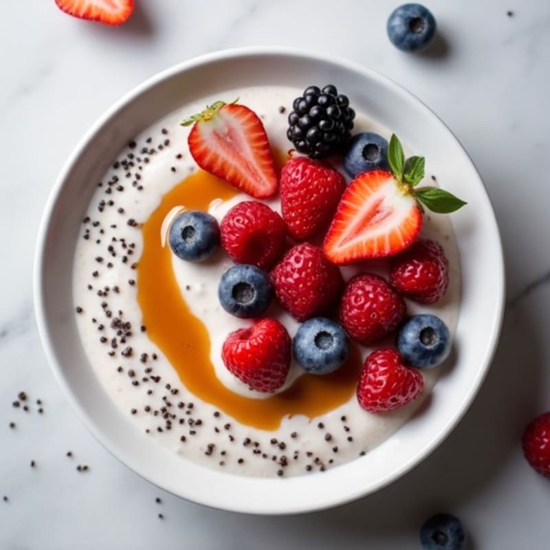 Silky Coconut Chia Pudding with Fresh Berries