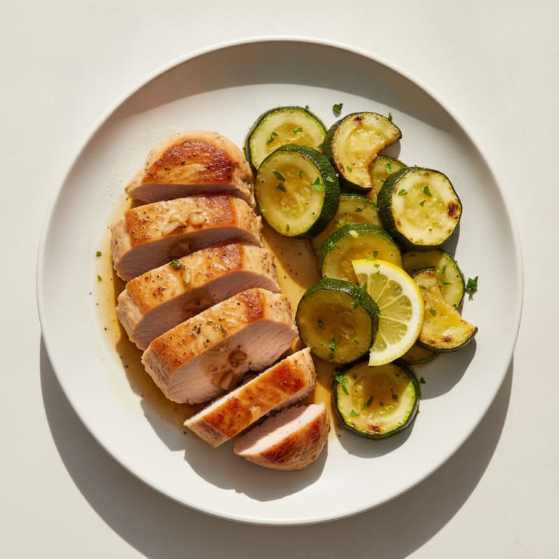 Seared Turkey Breast with Roasted Zucchini