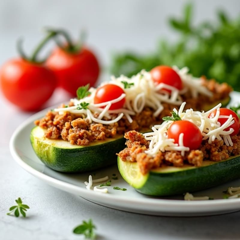 Hearty Lean Meat-Stuffed Zucchini Boats