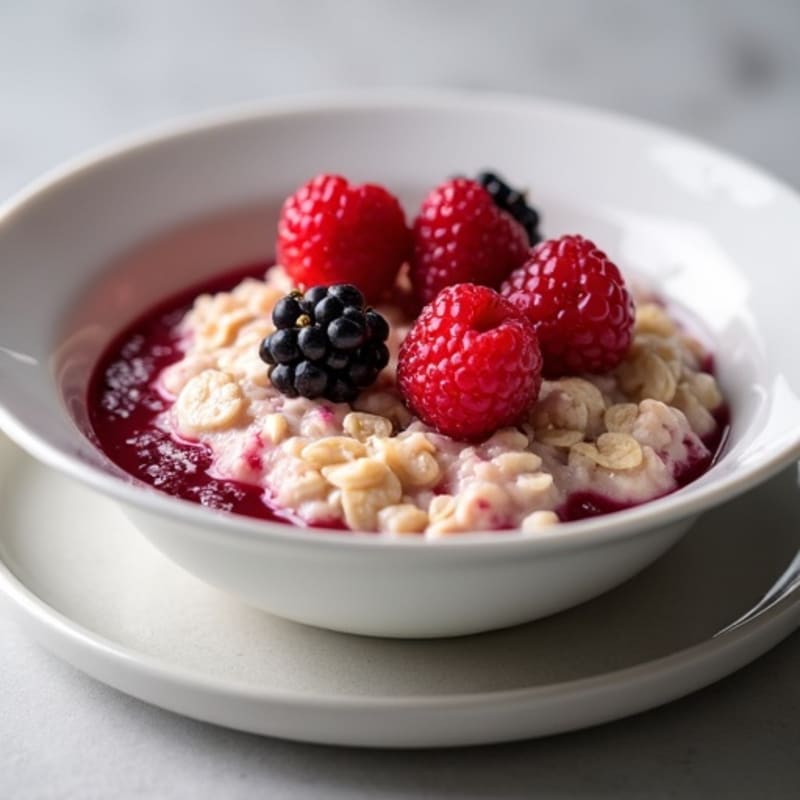Creamy High-Protein Berry Oat Porridge