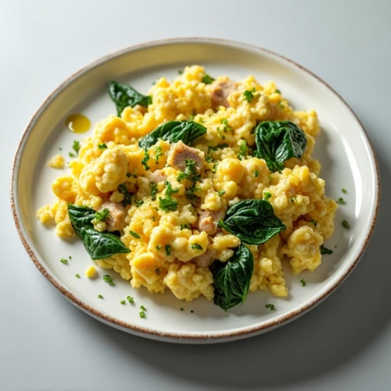 Scrambled Egg Whites with Turkey and Spinach