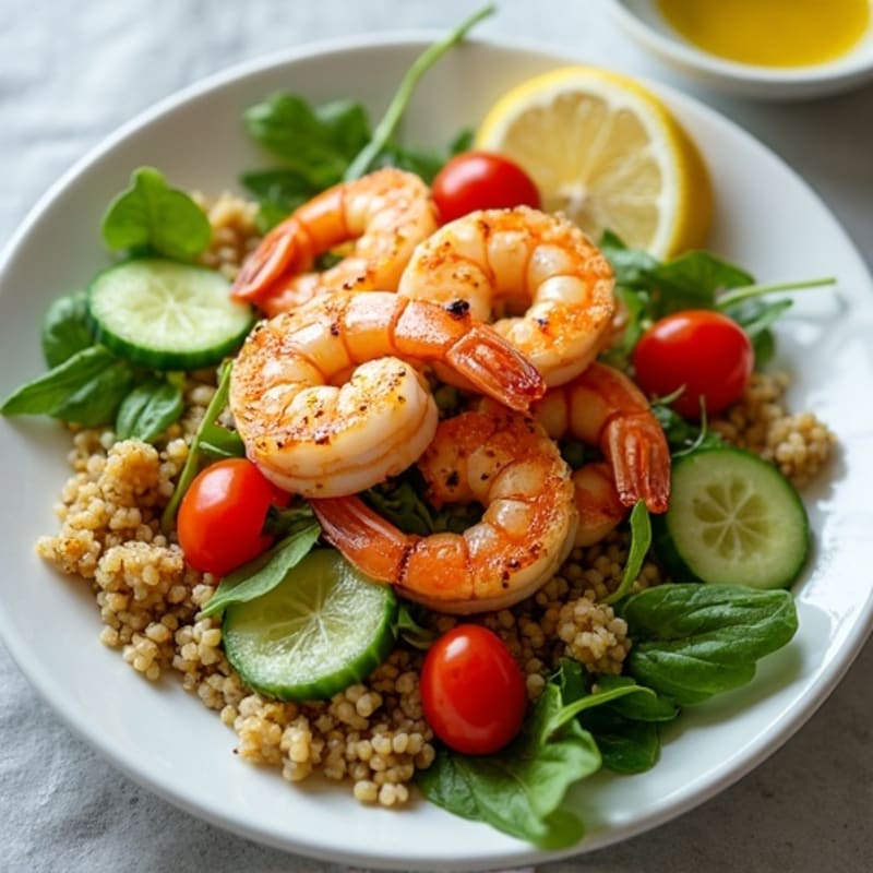Grilled Shrimp and Quinoa Salad with Lemon Vinaigrette