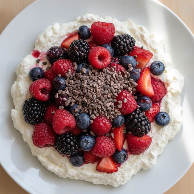 Greek Yogurt Protein Mousse with Mixed Berries