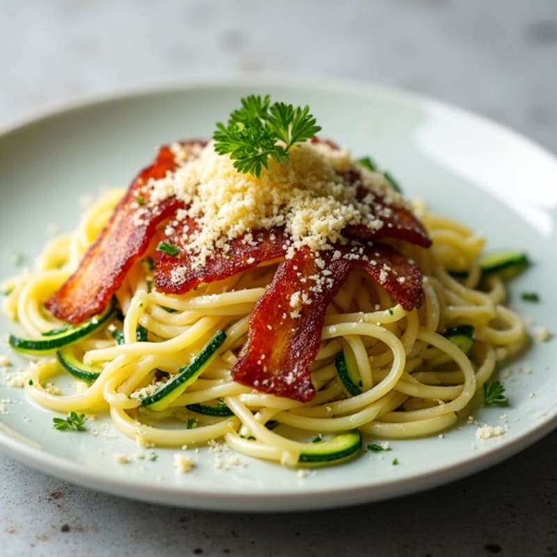 Healthy Crispy Turkey Bacon Carbonara