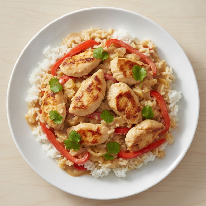 Coconut Chicken Rice with Peppers