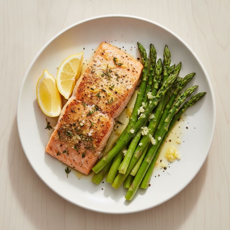 Lemon Herb Roasted Salmon with Asparagus