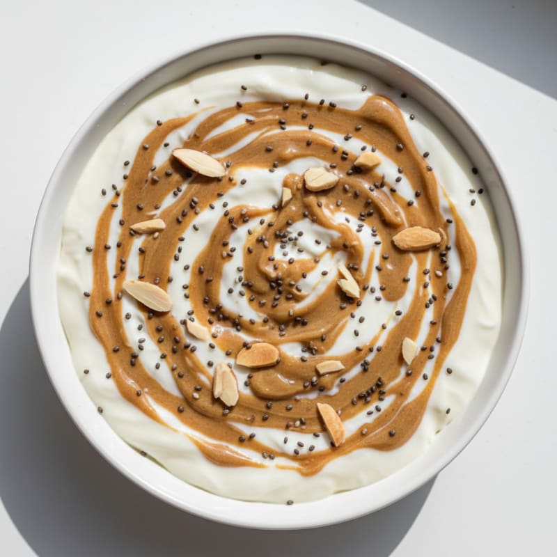 Silky Greek Yogurt Protein Pudding with Almond Butter